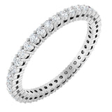 14K Gold Round Lab-Grown Diamond Shared-Prong Eternity Band – 1.5 mm Stones (1/2 CTW) - White Gold