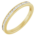 14K Gold Round Lab-Grown Diamond Channel-Set Anniversary Band – 1/5 CTW - Yellow Gold