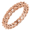 14K Gold Round Natural Diamond Shared-Prong Eternity Band – 3 mm Stones (1 3/4–2 1/5 CTW) - Rose Gold