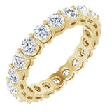 14K Gold Round Lab-Grown Diamond Shared-Prong Eternity Band – 3 mm Stones (1 3/4–2 1/5 CTW) - Yellow Gold
