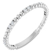 Platinum Round Natural Diamond Beaded Anniversary Band – 1/8 CTW