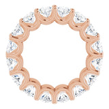 14K Gold Oval Natural Diamond Shared U-Prong Eternity Band – 6x4 mm Stones - Rose Gold - view 2