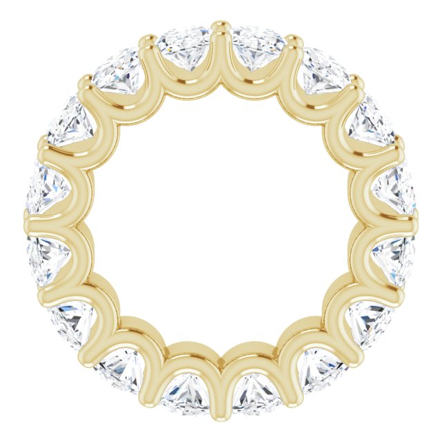 14K Gold Oval Lab-Grown Diamond Shared U-Prong Eternity Band – 6x4 mm Stones - Yellow Gold - view 2