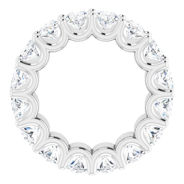 Platinum Oval Lab-Grown Diamond Shared U-Prong Eternity Band – 6x4 mm Stones - view 2