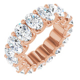 14K Gold Oval Lab-Grown Diamond Shared U-Prong Eternity Band – 6x4 mm Stones - Rose Gold