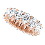 14K Gold Oval Lab-Grown Diamond Shared U-Prong Eternity Band – 6x4 mm Stones - Rose Gold - view 5