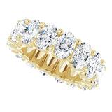 14K Gold Oval Lab-Grown Diamond Shared U-Prong Eternity Band – 6x4 mm Stones - Yellow Gold - view 5