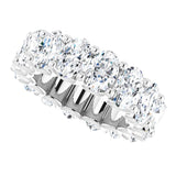 Platinum Oval Natural Diamond Shared U-Prong Eternity Band – 6x4 mm Stones - view 5