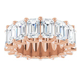 14K Gold Emerald Lab-Grown Diamond Shared U-Prong Eternity Band – 6x4 mm Stones - Rose Gold - view 3