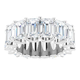 Platinum Emerald Lab-Grown Diamond Shared U-Prong Eternity Band – 6x4 mm Stones - view 3