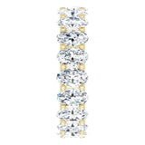 14K Gold Oval Natural Diamond Shared U-Prong Eternity Band – 5x3 mm Stones - Yellow Gold - view 4