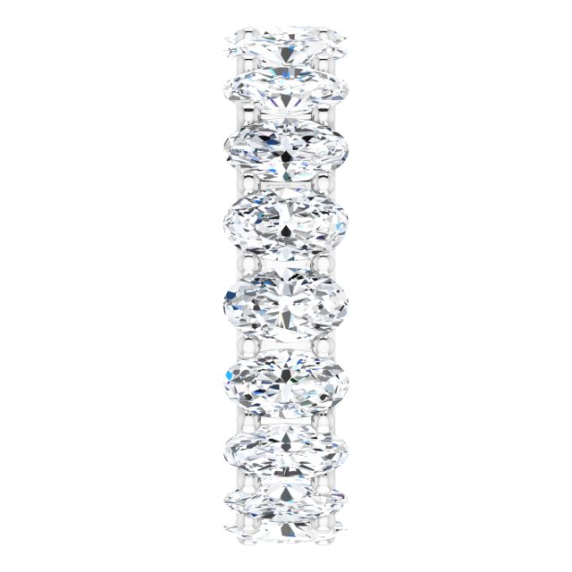 Platinum Oval Natural Diamond Shared U-Prong Eternity Band – 5x3 mm Stones - view 4