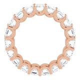 14K Gold Emerald Lab-Grown Diamond Shared U-Prong Eternity Band – 5x3 mm Stones - Rose Gold - view 2