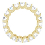 14K Gold Emerald Lab-Grown Diamond Shared U-Prong Eternity Band – 5x3 mm Stones - Yellow Gold - view 2