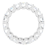 Platinum Emerald Lab-Grown Diamond Shared U-Prong Eternity Band – 5x3 mm Stones - view 2