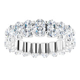 Platinum Oval Natural Diamond Shared U-Prong Eternity Band – 5x3 mm Stones - view 3