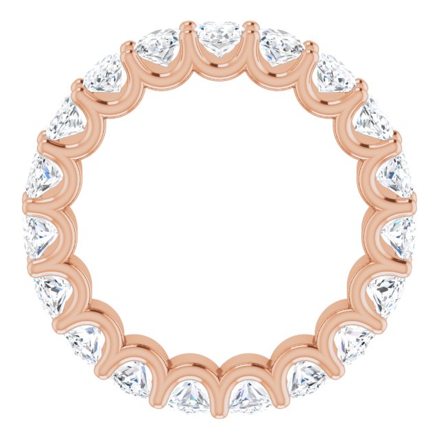 14K Gold Oval Lab-Grown Diamond Shared U-Prong Eternity Band – 5x3 mm Stones - Rose Gold - view 2