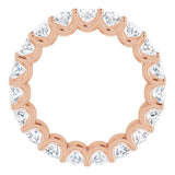 14K Gold Oval Natural Diamond Shared U-Prong Eternity Band – 5x3 mm Stones - Rose Gold - view 2