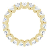 14K Gold Oval Natural Diamond Shared U-Prong Eternity Band – 5x3 mm Stones - Yellow Gold - view 2
