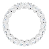 Platinum Oval Natural Diamond Shared U-Prong Eternity Band – 5x3 mm Stones - view 2