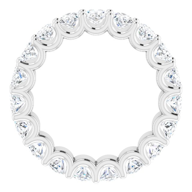 Platinum Oval Natural Diamond Shared U-Prong Eternity Band – 5x3 mm Stones - view 2