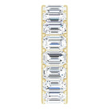 14K Gold Emerald Lab-Grown Diamond Shared U-Prong Eternity Band – 5x3 mm Stones - Yellow Gold - view 4