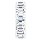 14K Gold Emerald Lab-Grown Diamond Shared U-Prong Eternity Band – 5x3 mm Stones - White Gold - view 4