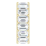 14K Gold Emerald Lab-Grown Diamond Shared U-Prong Eternity Band – 6x4 mm Stones - Yellow Gold - view 4