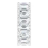 Platinum Emerald Lab-Grown Diamond Shared U-Prong Eternity Band – 6x4 mm Stones - view 4