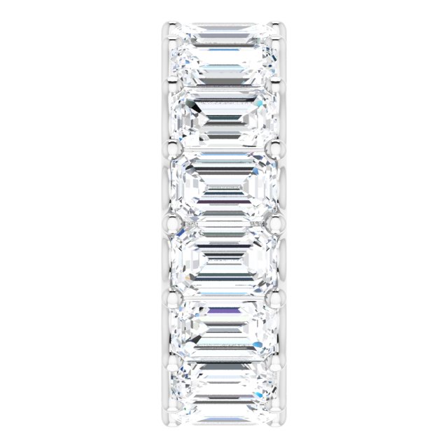 Platinum Emerald Lab-Grown Diamond Shared U-Prong Eternity Band – 6x4 mm Stones - view 4