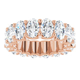 14K Gold Oval Lab-Grown Diamond Shared U-Prong Eternity Band – 6x4 mm Stones - Rose Gold - view 3