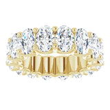 14K Gold Oval Lab-Grown Diamond Shared U-Prong Eternity Band – 6x4 mm Stones - Yellow Gold - view 3