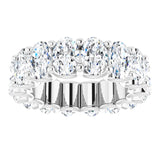 Platinum Oval Lab-Grown Diamond Shared U-Prong Eternity Band – 6x4 mm Stones - view 3