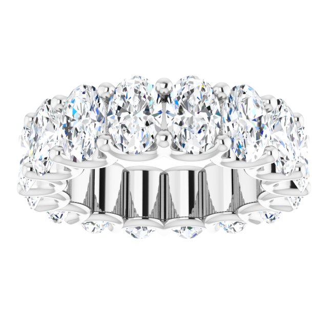 Platinum Oval Lab-Grown Diamond Shared U-Prong Eternity Band – 6x4 mm Stones - view 3