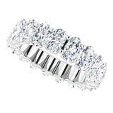 Platinum Oval Natural Diamond Shared U-Prong Eternity Band – 5x3 mm Stones - view 5