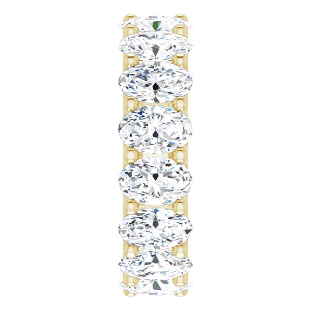 14K Gold Oval Lab-Grown Diamond Shared U-Prong Eternity Band – 6x4 mm Stones - Yellow Gold - view 4