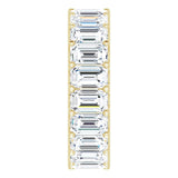 14K Gold Emerald Lab-Grown Diamond Shared U-Prong Eternity Band – 5x3 mm Stones - Yellow Gold - view 4