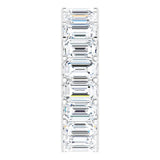 Platinum Emerald Lab-Grown Diamond Shared U-Prong Eternity Band – 5x3 mm Stones - view 4