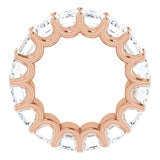 14K Gold Emerald Lab-Grown Diamond Shared U-Prong Eternity Band – 6x4 mm Stones - Rose Gold - view 2