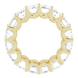 14K Gold Emerald Lab-Grown Diamond Shared U-Prong Eternity Band – 6x4 mm Stones - Yellow Gold - view 2