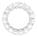 Platinum Emerald Lab-Grown Diamond Shared U-Prong Eternity Band – 6x4 mm Stones - view 2