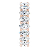 14K Gold Oval Lab-Grown Diamond Shared U-Prong Eternity Band – 5x3 mm Stones - Rose Gold - view 4