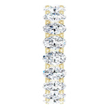 14K Gold Oval Natural Diamond Shared U-Prong Eternity Band – 5x3 mm Stones - Yellow Gold - view 4