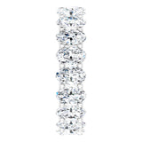 Platinum Oval Natural Diamond Shared U-Prong Eternity Band – 5x3 mm Stones - view 4