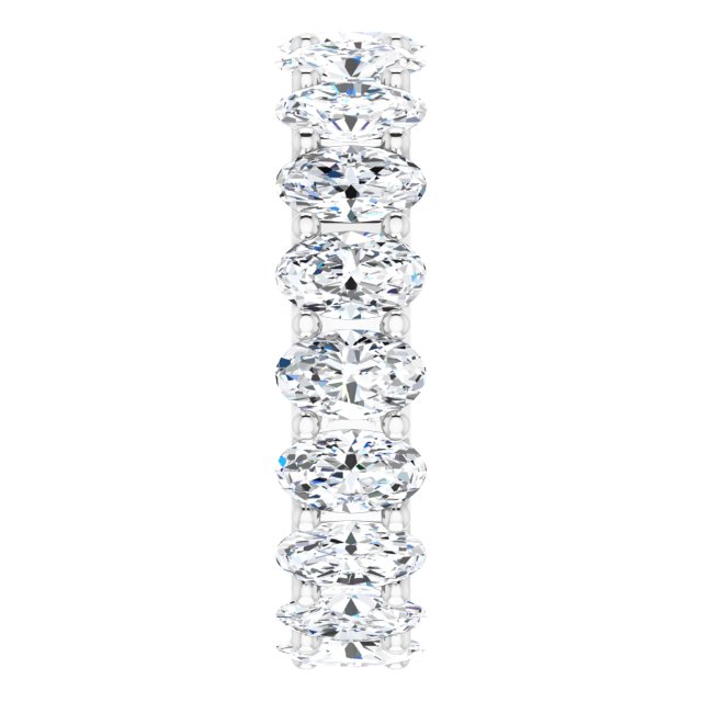 Platinum Oval Natural Diamond Shared U-Prong Eternity Band – 5x3 mm Stones - view 4