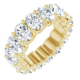 14K Gold Oval Lab-Grown Diamond Shared U-Prong Eternity Band – 6x4 mm Stones - Yellow Gold