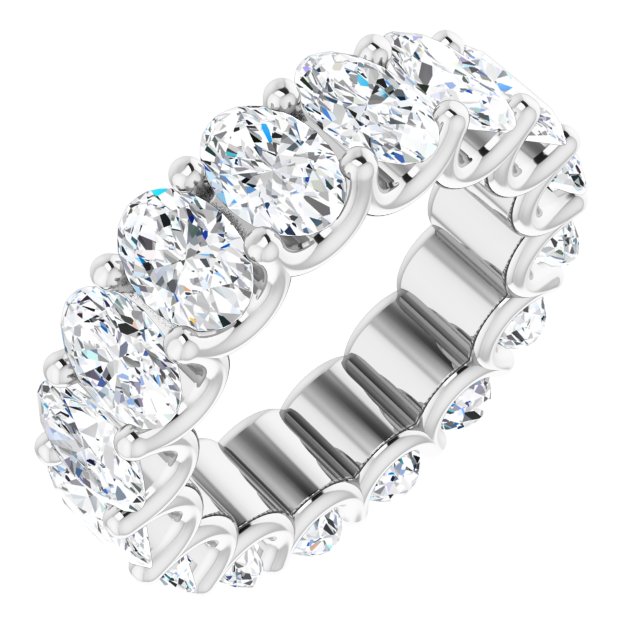 Platinum Oval Lab-Grown Diamond Shared U-Prong Eternity Band – 6x4 mm Stones