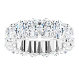 Platinum Oval Lab-Grown Diamond Shared U-Prong Eternity Band – 6x4 mm Stones - view 3