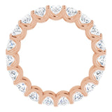 14K Gold Oval Lab-Grown Diamond Shared U-Prong Eternity Band – 5x3 mm Stones - Rose Gold - view 2