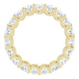 14K Gold Oval Natural Diamond Shared U-Prong Eternity Band – 5x3 mm Stones - Yellow Gold - view 2